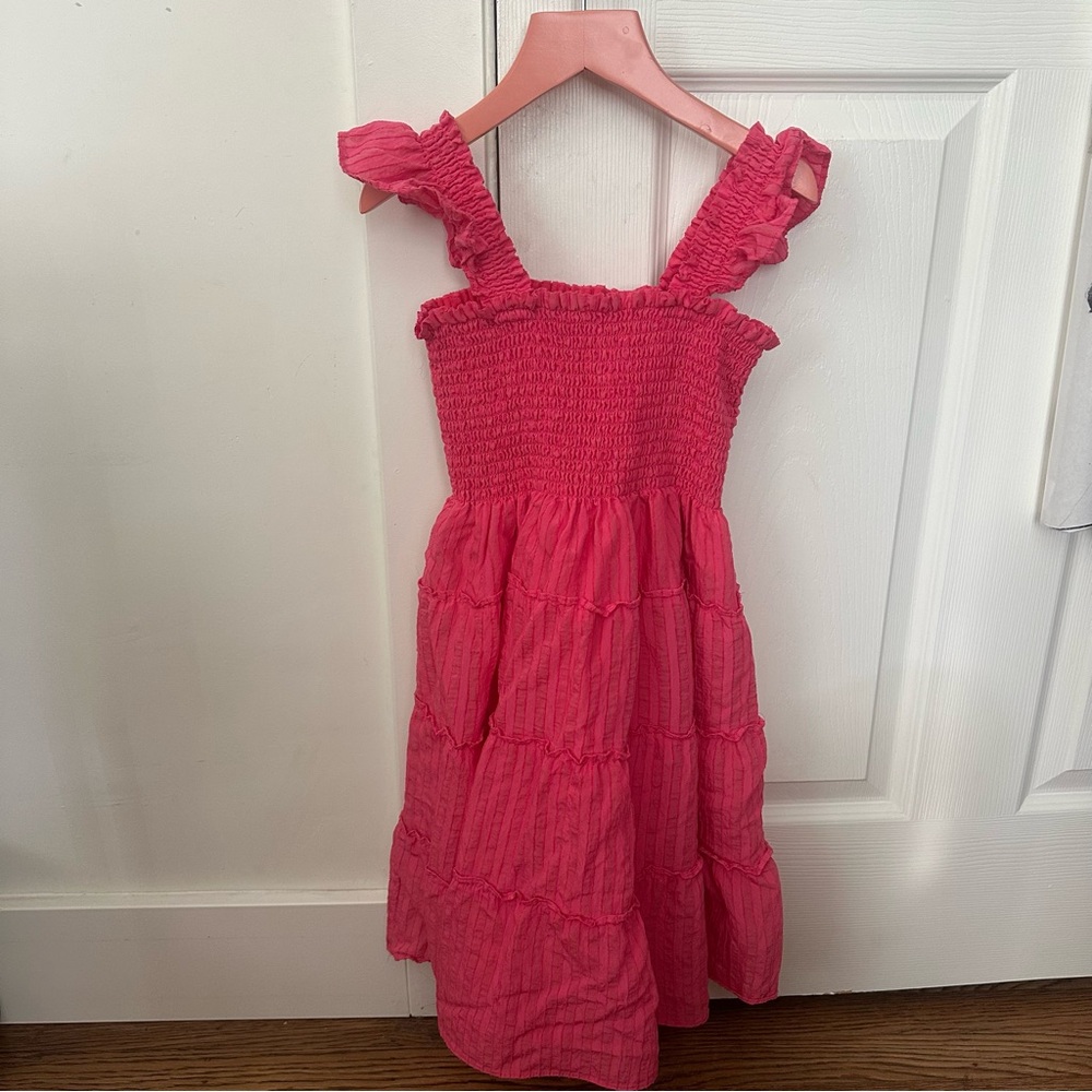 Hill House Bright Pink Ruffled Kids Dress